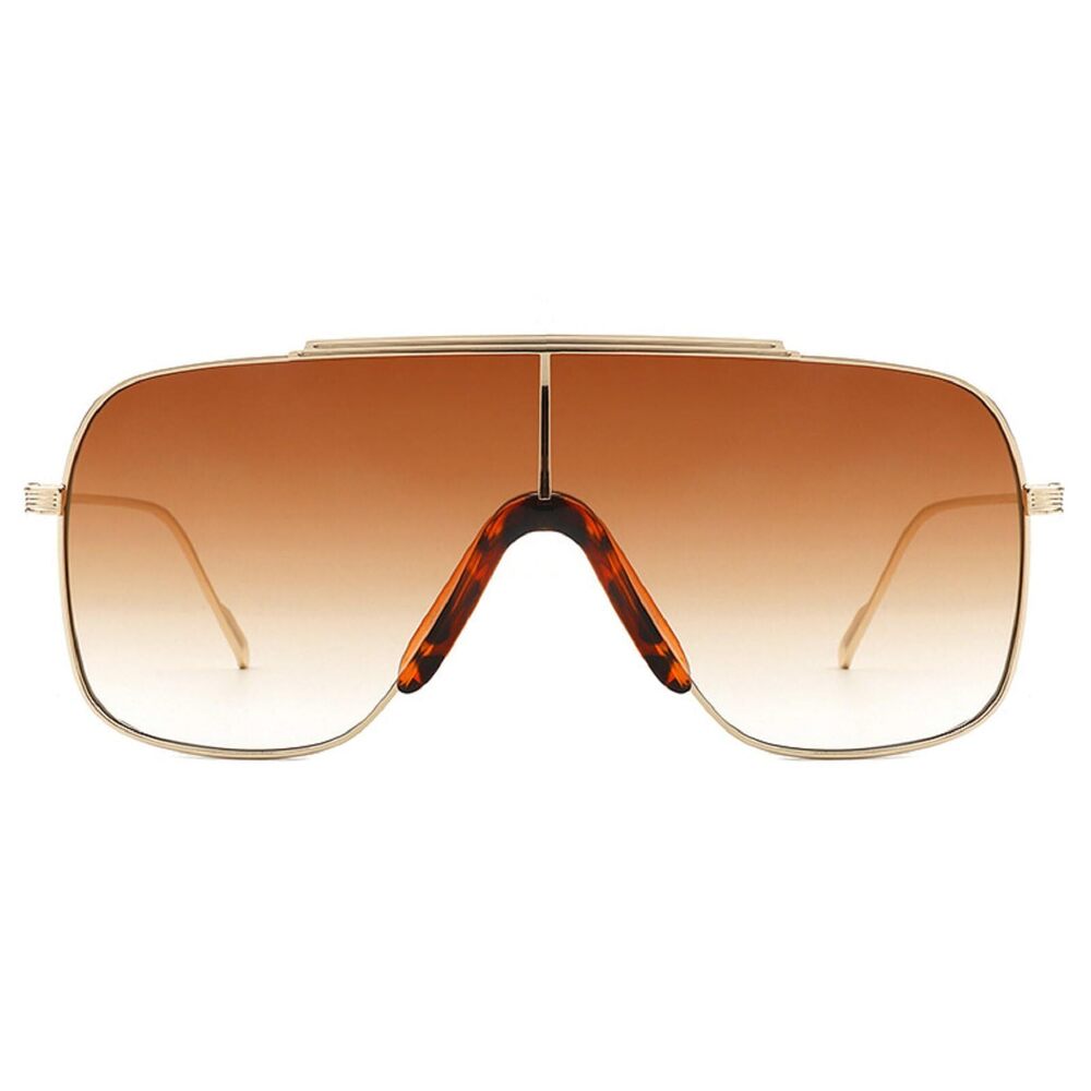 5156 Retro Oversized Square Sunglasses Vintage Large Metal Shield Shades